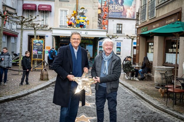 Roland Mack, Inhaber Europa-Park, gemeinsam mit Emil Steinberger in Deutschlands größtem Freizeitpark © Europa-Park GmbH & Co Mack KG